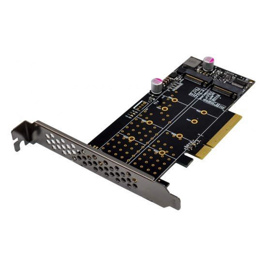 POWERTECH κάρτα επέκτασης PCIe x8 σε 2x M.2 M Key NVMe ST573 POWERTECH κάρτα επέκτασης PCIe x8 σε 2x M.2 M Key NVMe ST573