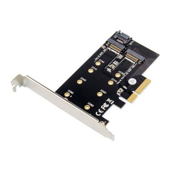 POWERTECH κάρτα επέκτασης 4x PCIe σε M.2 B & M NGFF/NVME ST59 POWERTECH κάρτα επέκτασης 4x PCIe σε M.2 B & M NGFF/NVME ST59