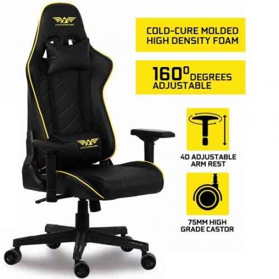 ARMAGGEDDON GAMING CHAIR SHUTTLE II ARMAGGEDDON YELLOW ARMAGGEDDON GAMING CHAIR SHUTTLE II ARMAGGEDDON YELLOW
