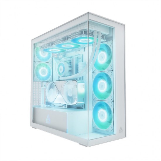 Arctic Xtender (White) transparent window with GPU vertical mount - Mid Tower Case w. A-RGB Fans Arctic Xtender (White) transparent window with GPU vertical mount - Mid Tower Case w. A-RGB Fans