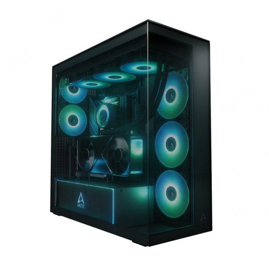 Arctic Xtender (Black) black window with GPU vertical mount - Mid Tower Case w. A-RGB Fans Arctic Xtender (Black) black window with GPU vertical mount - Mid Tower Case w. A-RGB Fans