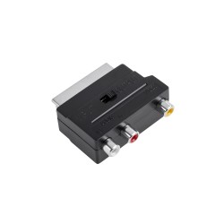 Μετατροπέας Scart - 3x RCA M/F με διακόπτη in-out