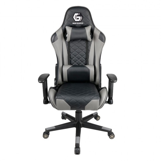 GEMBIRD GAMING PVC LEATHER CHAIR WITH PILLOWS BLACK GREY