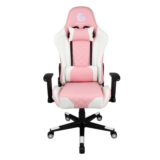 GEMBIRD GAMING PVC LEATHER CHAIR WITH PILLOWS WHITE PINK