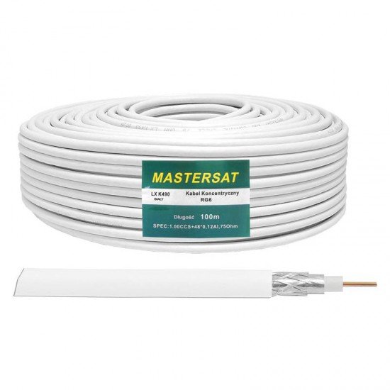 Kαλώδιο RG6 CCS 48x coaxial oμοαξονικό 100m Mastersat