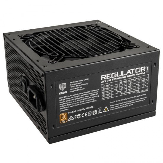 Kolink REGULATOR 750W Modular 80+ Gold PSU Power Supply Gen 5. ATX 3.0 Kolink REGULATOR 750W Modular 80+ Gold PSU Power Supply Gen 5. ATX 3.0
