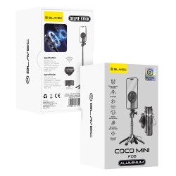 Blavec Selfie Stick Aluminium Coco Mini P-05 Magsafe tripod + remote control + holder 0,41 metres (SSCMP05-MTRHB041) black