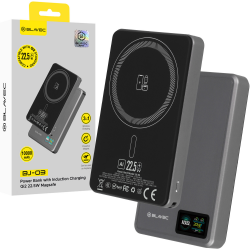 Blavec Power Bank 10000mAh BJ-03 Slim 13,5mm - Type C - 22,5W magnetic Magsafe 3 in 1 (PBBJ03-MC10G) grey