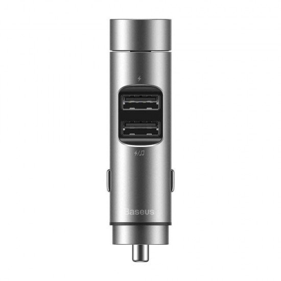 Baseus Transmitter FM Energy Column Bluetooth MP3 - 2xUSB - charger QC 3,1A (CCNLZ-0S) Silver Baseus Transmitter FM Energy Column Bluetooth MP3 - 2xUSB - charger QC 3,1A (CCNLZ-0S) Silver