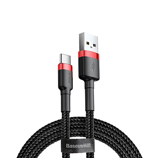 Baseus Cable Cafule - USB to Type C - 2A 2 meter (CATKLF-C91) black and red Baseus Cable Cafule - USB to Type C - 2A 2 meter (CATKLF-C91) black and red