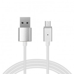 Cable Magnetic Type 1 - USB to Micro USB - with detachable plug 1 Meter SILVER (blister pack)