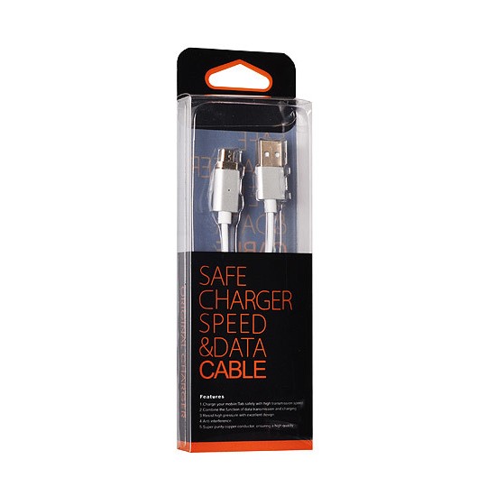 Cable Magnetic Type 1 - USB to Type C - with detachable plug 1 Meter SILVER (blister pack)
