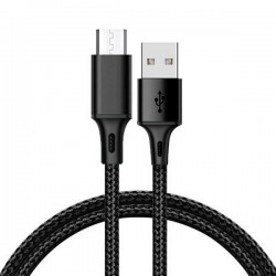 Cable TYPE 2 - USB to Micro USB - metal plugs QC 3.0 1 metre black