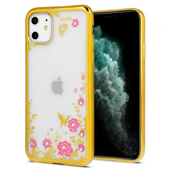 Back Case DIAMOND FLOWER for Samsung Galaxy S21 Ultra gold