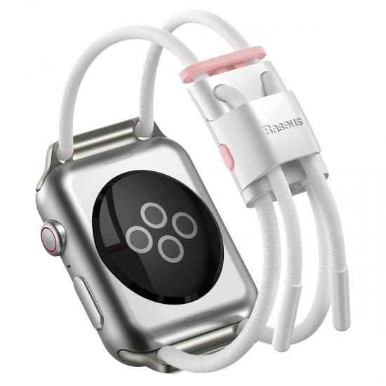 Baseus Adjustable sports strap Let`s Go for Apple Watch 3/4/5/6/SE 38/40mm (LBAPWA4-A24) White-pink
