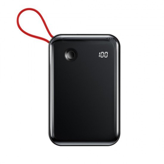 Baseus Power Bank 10000mAh Mini S - USB + Type C - 3A 15W with Lightning cable (PPXF-E01) black Baseus Power Bank 10000mAh Mini S - USB + Type C - 3A 15W with Lightning cable (PPXF-E01) black