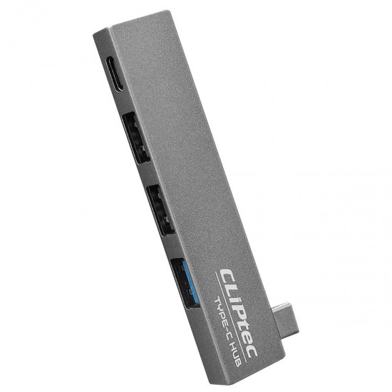 Cliptec Adapter HUB - Type C na USB 3.1 + 2xUSB 2.0 + Type C - Conquer RZH623 grey