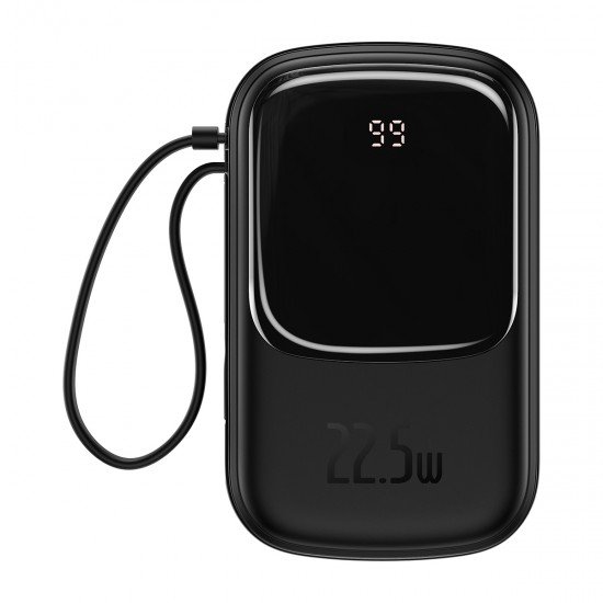 Baseus Power Bank 20000mAh Qpow - USB + Type C - PD 3.0 QC 3.0 22,5W with Type C cable (PPQD-I01) black Baseus Power Bank 20000mAh Qpow - USB + Type C - PD 3.0 QC 3.0 22,5W with Type C cable (PPQD-I01) black