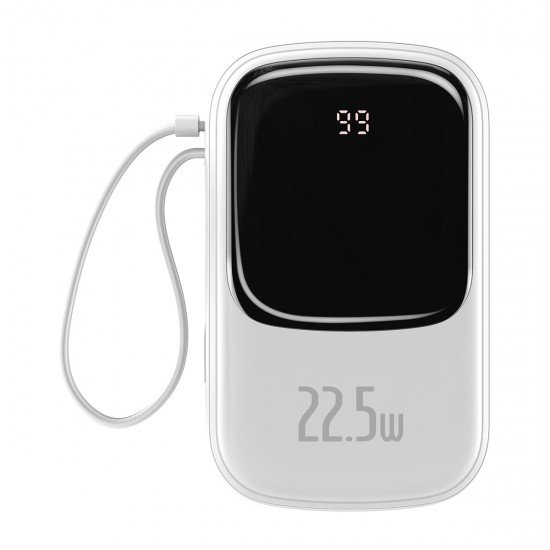 Baseus Power Bank 20000mAh Qpow - USB + Type C - PD 3.0 QC 3.0 22,5W with Type C cable (PPQD-I02) white Baseus Power Bank 20000mAh Qpow - USB + Type C - PD 3.0 QC 3.0 22,5W with Type C cable (PPQD-I02) white