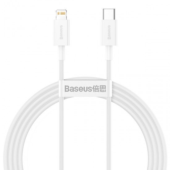 Baseus Cable Superior - Type C to Lightning - PD 20W 1,5 metres (CATLYS-B02) white Baseus Cable Superior - Type C to Lightning - PD 20W 1,5 metres (CATLYS-B02) white