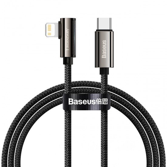 Baseus Cable Legend - Type C to Lightning - angled PD 20W 1 metre (CATLCS-01) black Baseus Cable Legend - Type C to Lightning - angled PD 20W 1 metre (CATLCS-01) black