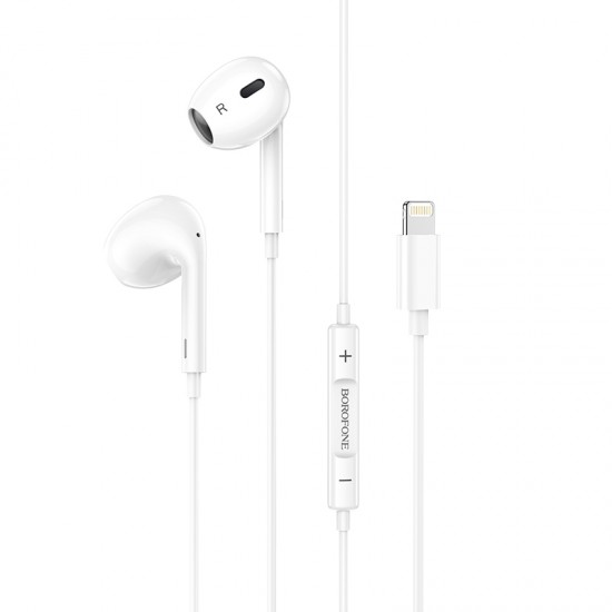 Borofone Earphones BM30 Max Acoustic with Lightning plug with microphone white