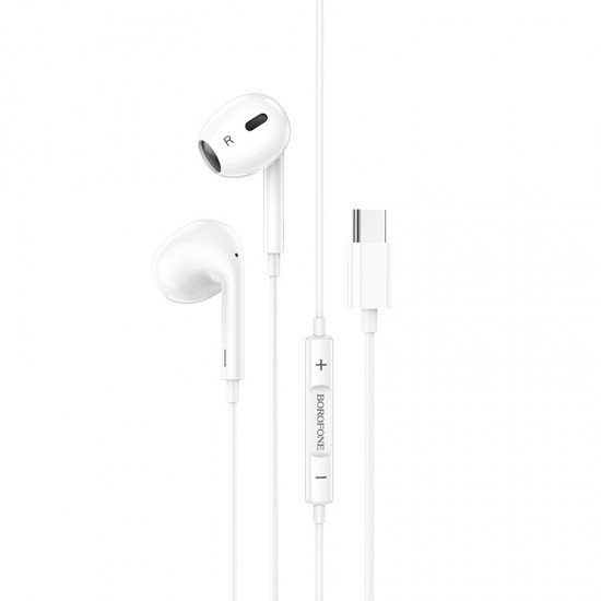 Borofone Earphones BM30 Max Acoustic with Type C plug with microphone (DAC) white Borofone Earphones BM30 Max Acoustic with Type C plug with microphone (DAC) white