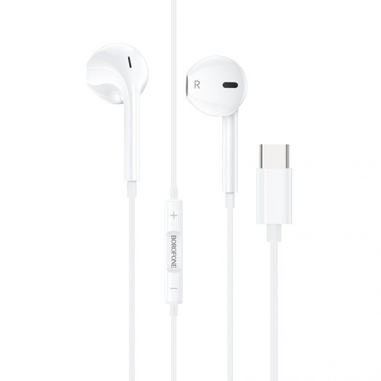 Borofone Earphones BM60 with Type C plug (DAC) white Borofone Earphones BM60 with Type C plug (DAC) white
