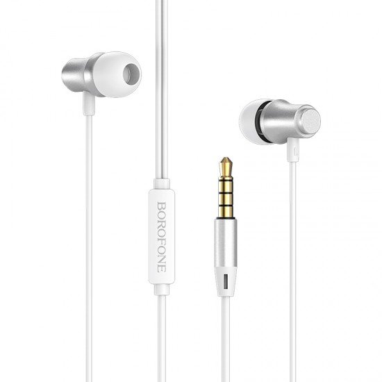 Borofone Earphones BM29 Gratified with microphone silver Borofone Earphones BM29 Gratified with microphone silver