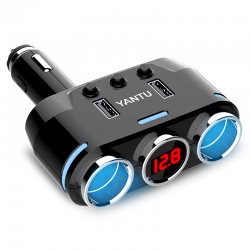Car Cigarette Lighter Socket Splitter B39 Type B - 2 sockets + 2xUSB - 2,1A 100W with display Car Cigarette Lighter Socket Splitter B39 Type B - 2 sockets + 2xUSB - 2,1A 100W with display