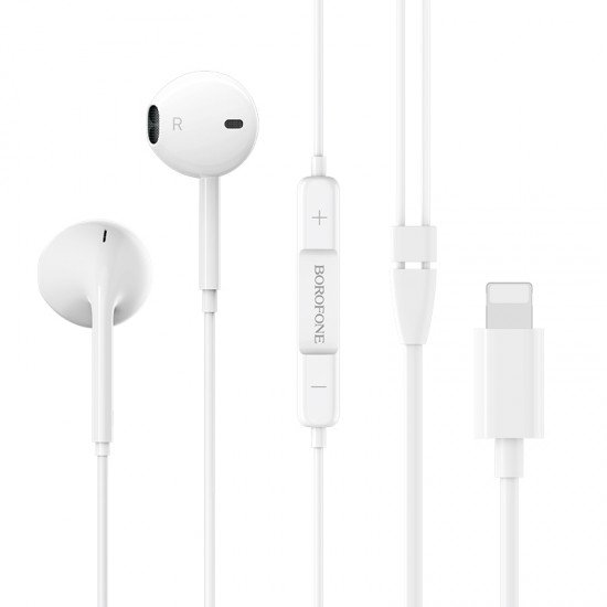 Borofone Earphones BM32 Plus Original Series Lightning plug white Borofone Earphones BM32 Plus Original Series Lightning plug white