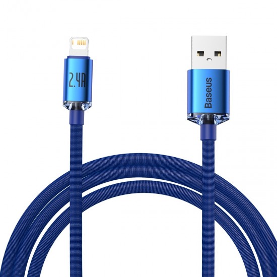 Baseus Cable Crystal Shine - USB to Lightning - 2,4A 2 metres (CAJY000103) blue
