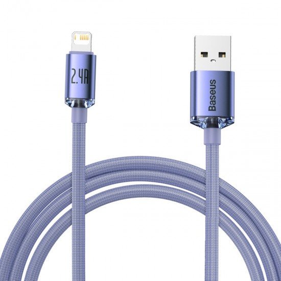 Baseus Cable Crystal Shine - USB to Lightning - 2,4A 2 metres (CAJY000105) purple Baseus Cable Crystal Shine - USB to Lightning - 2,4A 2 metres (CAJY000105) purple