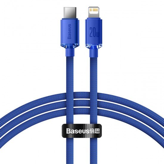 Baseus Cable Crystal Shine - Type C to Lightning - PD 20W 1,2 metres (CAJY000203) blue Baseus Cable Crystal Shine - Type C to Lightning - PD 20W 1,2 metres (CAJY000203) blue