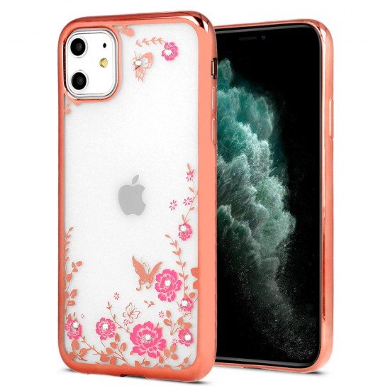 Back Case DIAMOND FLOWER for Iphone 11 Pro rose gold