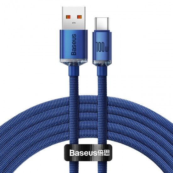 Baseus Cable Crystal Shine - USB to Type C - 100W 6A 2 metres (CAJY000503) blue