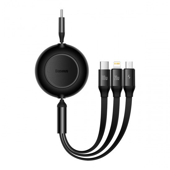 Baseus Cable Bright Mirror 2 3 in 1 - Type C to Micro USB, Lightning, Type C - 100W 1,1 metres (CAMJ010201) black