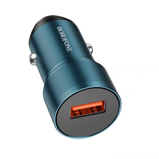 Borofone Car charger BZ19A Wisdom - USB - QC 3.0 18W blue