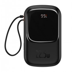 Baseus Power Bank 20000mAh Qpow Pro - USB + Type C - PD 22,5W with Type C cable (PPQD060301) black Baseus Power Bank 20000mAh Qpow Pro - USB + Type C - PD 22,5W with Type C cable (PPQD060301) black