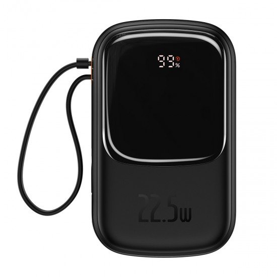Baseus Power Bank 20000mAh Qpow Pro - USB + Type C - PD 22,5W with Type C cable (PPQD060301) black Baseus Power Bank 20000mAh Qpow Pro - USB + Type C - PD 22,5W with Type C cable (PPQD060301) black