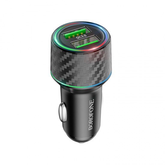 Borofone Car charger BZ21A Brilliant - 2xUSB - QC 3.0 36W black
