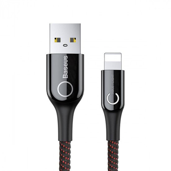 Baseus Cable C-shaped Light Intelligent - USB to Lightning - (CALCD-01) black Baseus Cable C-shaped Light Intelligent - USB to Lightning - (CALCD-01) black