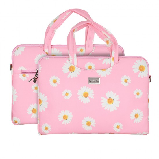 Wonder Briefcase Laptop 17 inches pink daisies