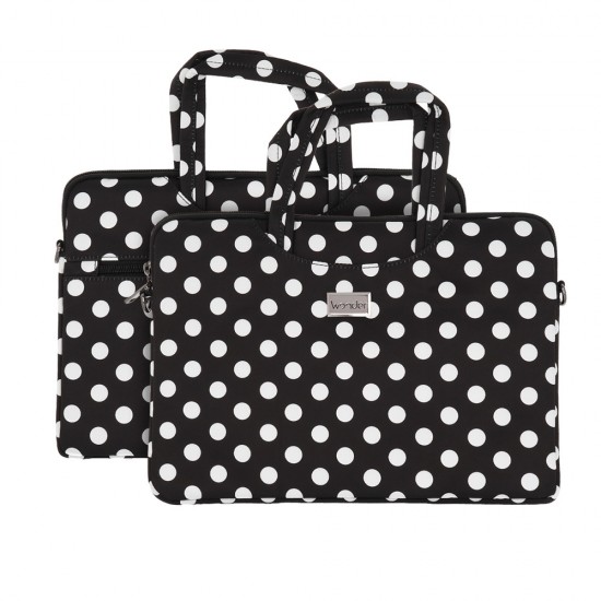 Wonder Briefcase Laptop 13-14 inches black polka-dot