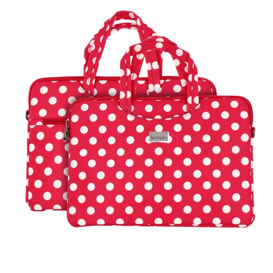 Wonder Briefcase Laptop 15-16 inches red polka-dot