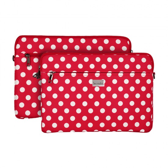Wonder Sleeve Laptop 13-14 inches red polka-dot
