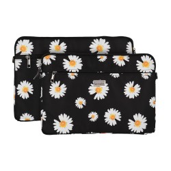 Wonder Sleeve Laptop 15-16 inches black daisies