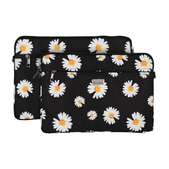 Wonder Sleeve Laptop 15-16 inches black daisies Wonder Sleeve Laptop 15-16 inches black daisies