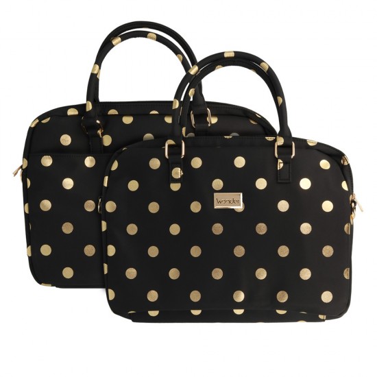 Wonder Briefcase Laptop 13-14 inches gold polka-dot