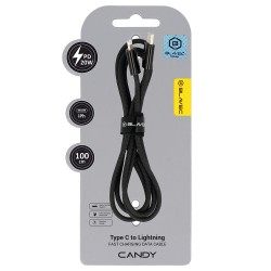 Blavec Cable Candy braided - Type C to Lightning - PD 20W 2,4A 1 metre Apple CarPlay (CCA-CL24B10) black Blavec Cable Candy braided - Type C to Lightning - PD 20W 2,4A 1 metre Apple CarPlay (CCA-CL24B10) black